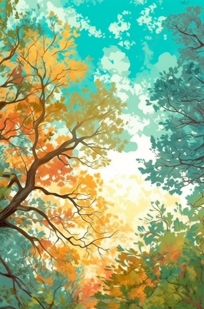 大自然树叶植物水彩绘画广告背景,高清,摄影图,摄影图片,图片大全,摄影图免费下载